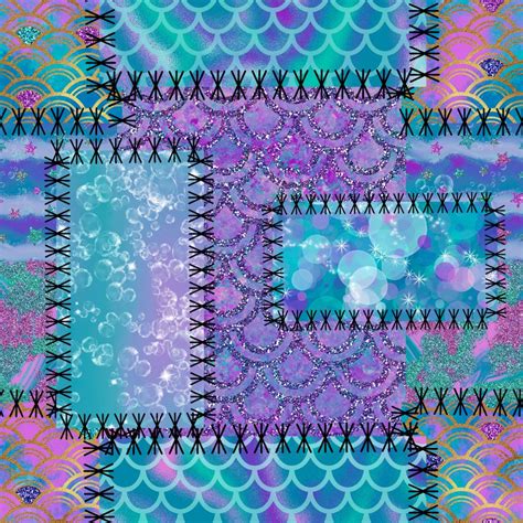 Patchwork Mermaid Purpleseamstress Fabric