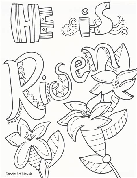 Easter Coloring Pages Religious Doodles