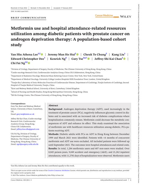 PDF Metformin Use And Hospital Attendance Related Resources