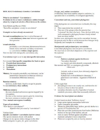 Coevolution - 15+ Examples, Format, How to Distinguish, PDF