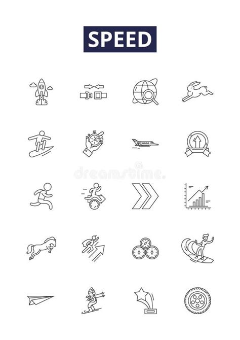 Speed Line Vector Icons And Signs Quick Speedy Rapid Fast Fleet