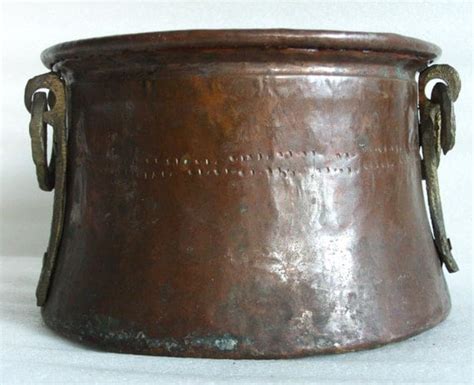 Etched Vintage Copper CAULDRON Handmade Turkish Pot Ornate