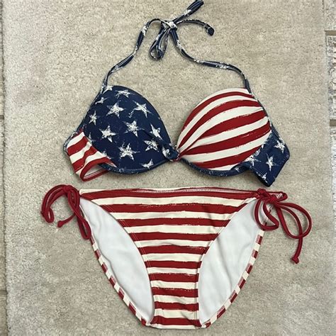 Xhilaration Swim Xhilaration Stars Stripes Bikini Separates Mismatched Sizestop Xl Bottom L