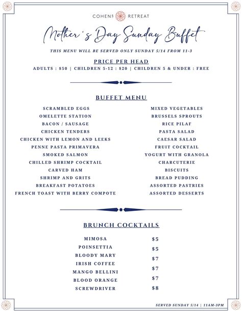 Mother's Day Sunday Buffet at Cohen's Retreat — Official Guides of Savannah