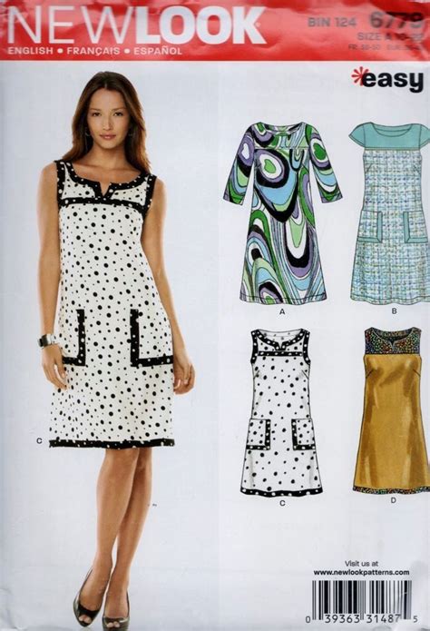 Simplicity New Look 6779 Misses Dress Sewing Pattern Size 10 22 Uncut Dress Sewing Patterns