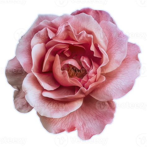 Ai Generated Pink Rose Flower Close Up Cut Out Sticker 41450396 Png