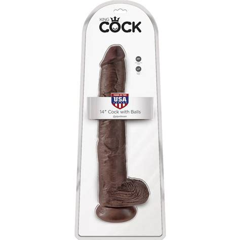 KING COCK PENE REALÍSTICO CON TESTÍCULOS 37 5CM MARRÓN Pene