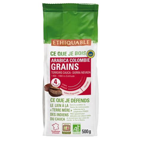 Caf En Grains Pur Arabica Colombie Bio Ethiquable Le Paquet De G