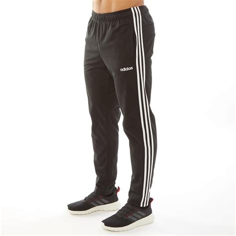 Buy Adidas Mens Essentials 3 Stripes Tapered Tracksuit Bottoms Black White