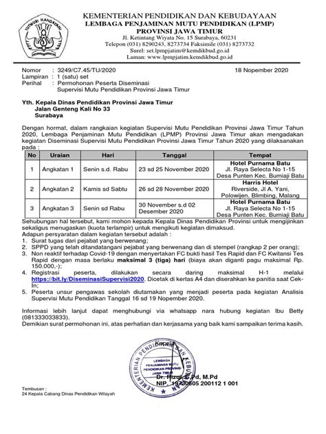 Surat Undangan Diseminasi Supervisi Dinas Prov Rev Pdf