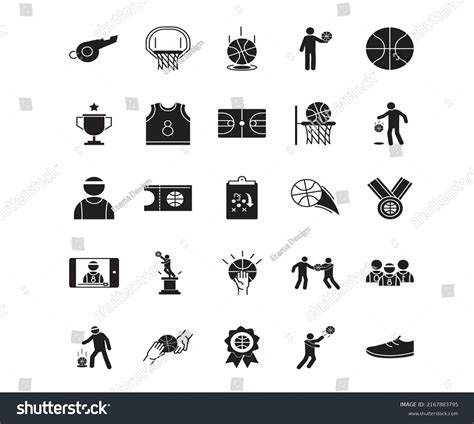 Internet Sports Icons Black White Background Stock Vector (Royalty Free ...