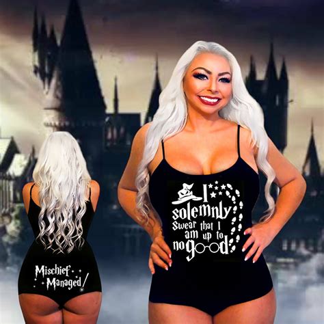 Harry Potter Lingerie Pajama Set I Solemnly Swear Mischief Etsy