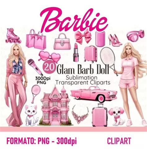 Barbie Pack Clipart Png Kit Imprimible Im Genes Sticker Glam En Venta