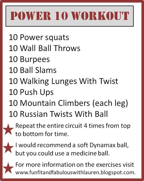 Power 10 Workout! Total body toning with only a medicine ball and your ...