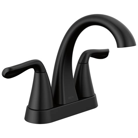 KOHLER Cursiva Centerset 2 Handle Bathroom Faucet In Matte Black K