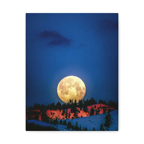 Always Full Moon Canvas Art Print Perfect Full Moon In A Huge Blue Sky