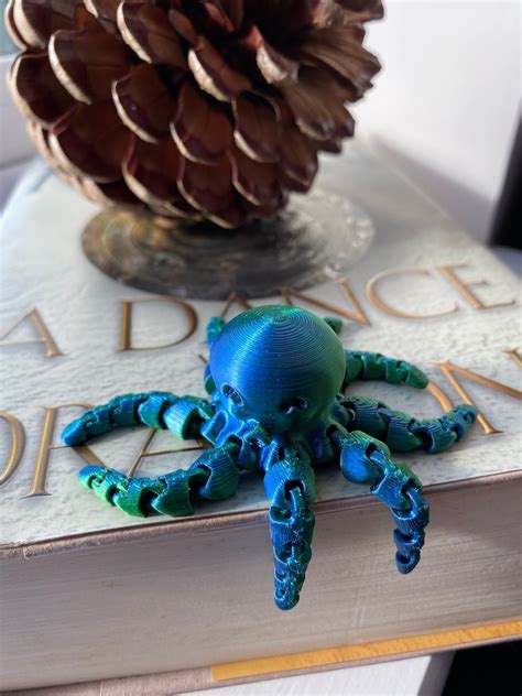 3d Printed Articulated Octopus 3d Printed Cute Octopus Etsy