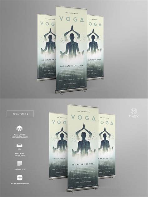 Yoga Roll Up Banner 2 Yoga Flyer Banner Banner Design