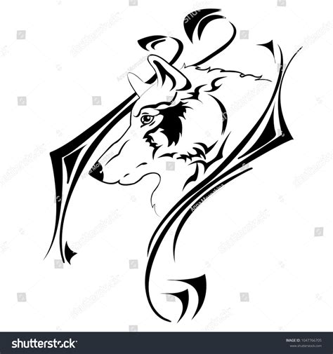 Wolf Tattoo Sketch Vector Illustration Isolated Stock Vector (Royalty ...