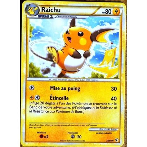 Carte Pok Mon Raichu Pv Hs Indomptable Neuf Fr Cdiscount