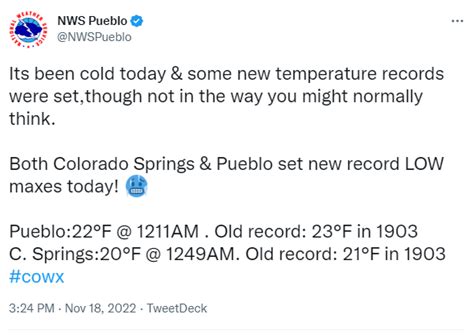 Pueblo Colorado Breaks Nearly 120 Year Cold Temperature Record - Cold ...