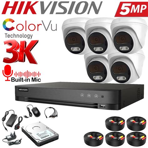 Hikvision Cctv Security System Mp Audio Mic Camera Colorvu Outdoor