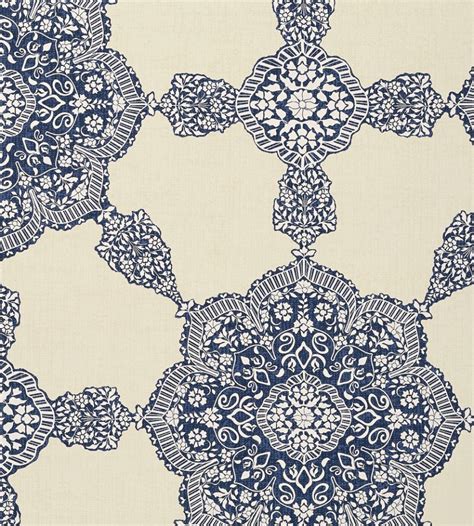 Medallion Paisley Navy Wallpaper Trade Routes Wallpaper Thibaut