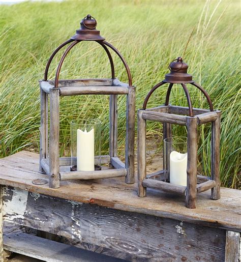 Set of 2 Rustic Open-Designed Candle Lanterns 26” - Walmart.com ...