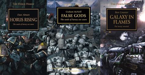 Horus Heresy 3 Book Set Horus Rising False Gods And Galaxy In Flames Uk Dan Abnett