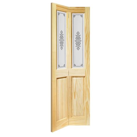 Liberty Doors Clear Pine Unfinished Malton 4 Panel 2L Campion Glass Bi