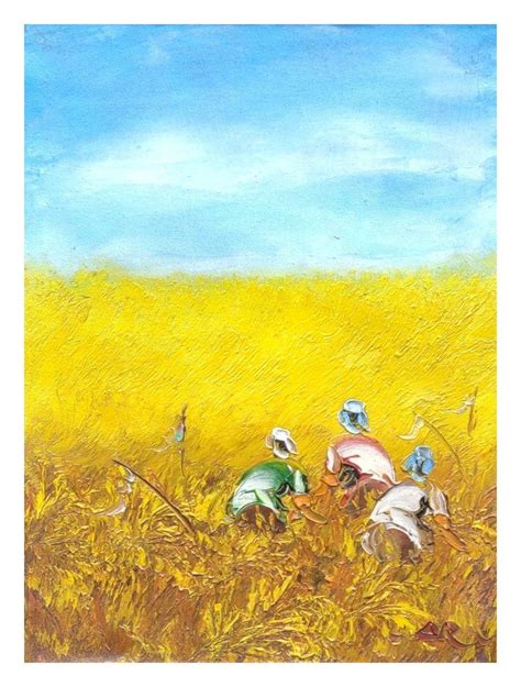 Rice Field Harvest Painting