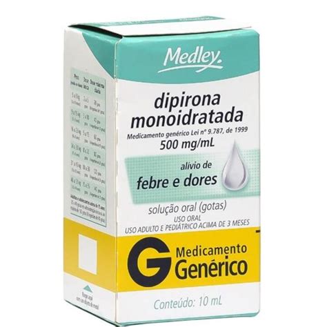 Dipirona Monoidratada Mg Ml Gotas Ml Medley One Pharma