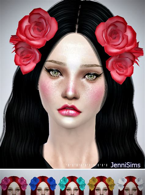 Jennisims Downloads Sims 4 Sets Of Accessory Flowers For Hair Flower