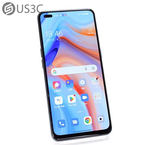 【us3c 台南店】【一元起標】歐珀 Oppo Reno4 5g 8g128g Cph2091 64吋 夢鏡黑 Ag玻璃背蓋 超級動態夜景