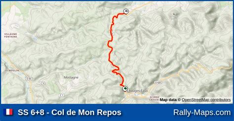 Ss Col De Mon Repos Stage Map Rallye National De Lorraine