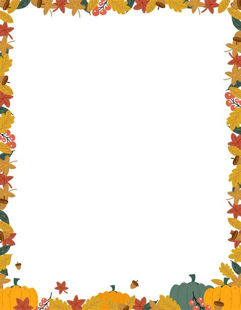 10 Best Free Printable Thanksgiving Borders PDF for Free at Printablee