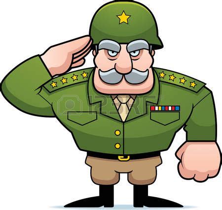 An illustration of a cartoon military general saluting Stock Vector ...