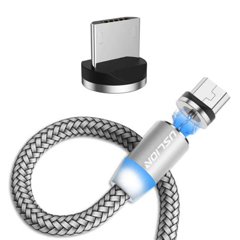 Magn Tica Micro Usb Cable De Carga De Metros De Nylon Trenzado