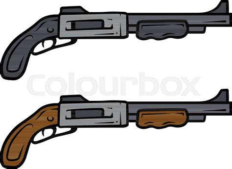 Cartoon Shotguns Vector Weapon Icons Stock Vector Colourbox