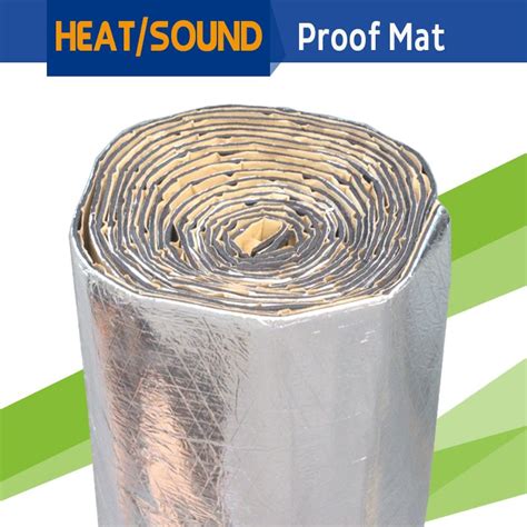 Cawanerl 2sqm Car Firewall Roof Door Heat Shield Sound Noise Insulation Proof Mat Aluminum Foil