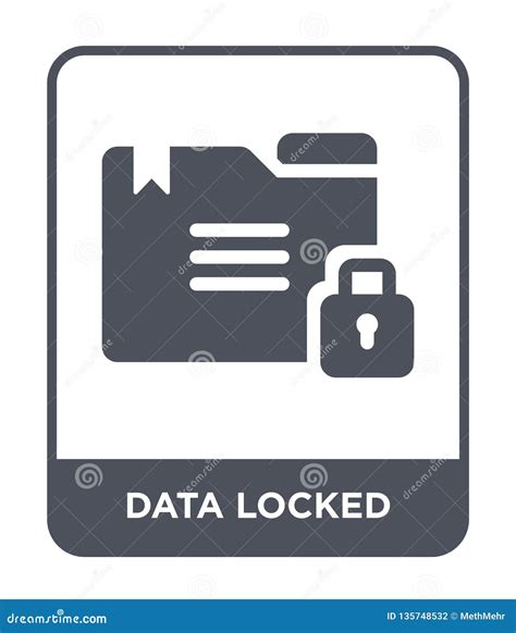 Data Locked Icon In Trendy Design Style Data Locked Icon Isolated On