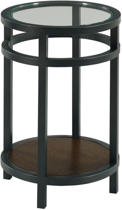 Hammary® Mackintosh Glass Top Round Accent Spot Table With Black Base Arthur F Schultz Erie Pa