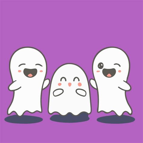 Premium Photo Cute Halloween Ghost Illustration Cartoon Ghost Halloween