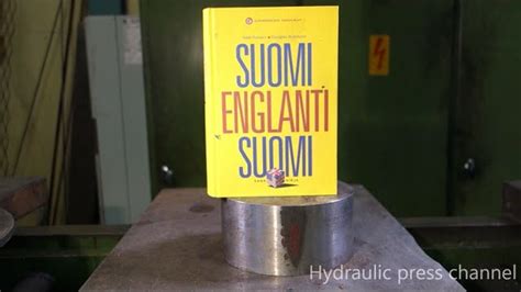 Hydraulic Press Meets Its Match Against A Finnish English Dictionary Mashable