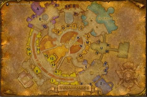 A Detailed Map Of Ironforge Vendors And Trainers