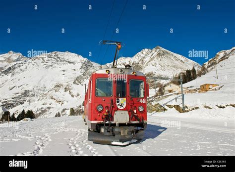 Alp Grum Bernina Express Switzerland Stock Photo Alamy