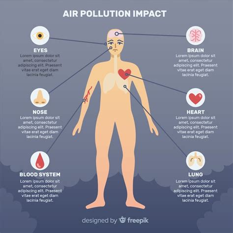 Pollution Sur Le Corps Humain Infographique Vecteur Gratuite