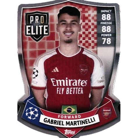 Buy Cards Gabrile Martinelli Arsenal Pro Elite Chrome Shield Topps