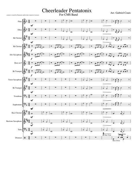 Pentatonix Cheerleader Sheet music for Trumpet (In B Flat), Brass ...