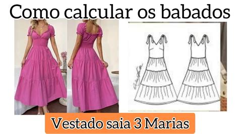 VESTIDO SAIA TRES MARIAS Como Calcular Os Babados YouTube